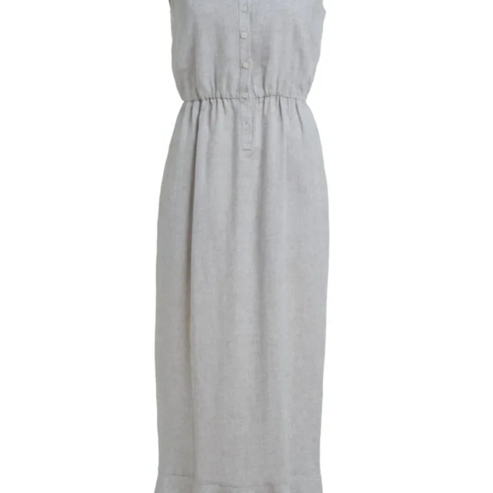 Coco Shop Antigua Sleveless Dress in Beige Linen - Picture 3 of 3